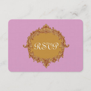 Tarjeta de respuesta de Boda RSVP Rosa y Oro