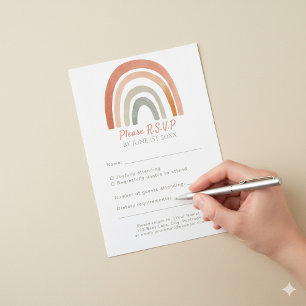 Tarjeta de respuesta de boda RSVP rústica de arcoí
