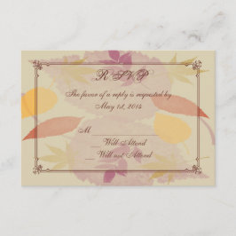 Tarjeta de respuesta de Boda Rústica Caída