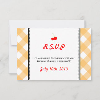 Tarjeta de respuesta de boda rústica country con g