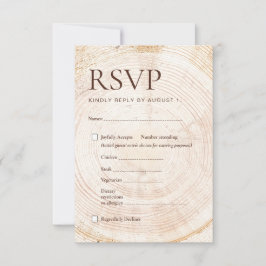 Tarjeta de Respuesta de Boda Rústica en el Bosque