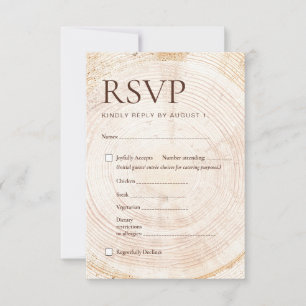 Tarjeta de Respuesta de Boda Rústica en el Bosque