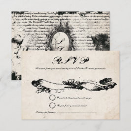 Tarjeta de respuesta de boda rústica gótica
