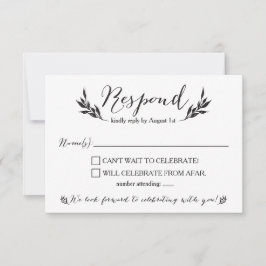Tarjeta de respuesta de boda rústica Sr. y Sra. Kr