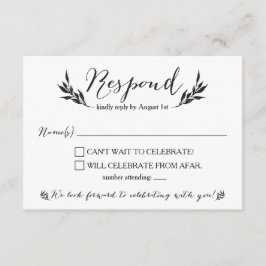 Tarjeta de respuesta de boda rústica Sr. y Sra. Kr