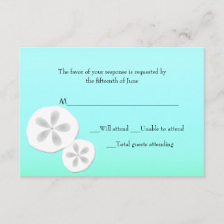 Tarjeta de respuesta de Boda Sand Dollars