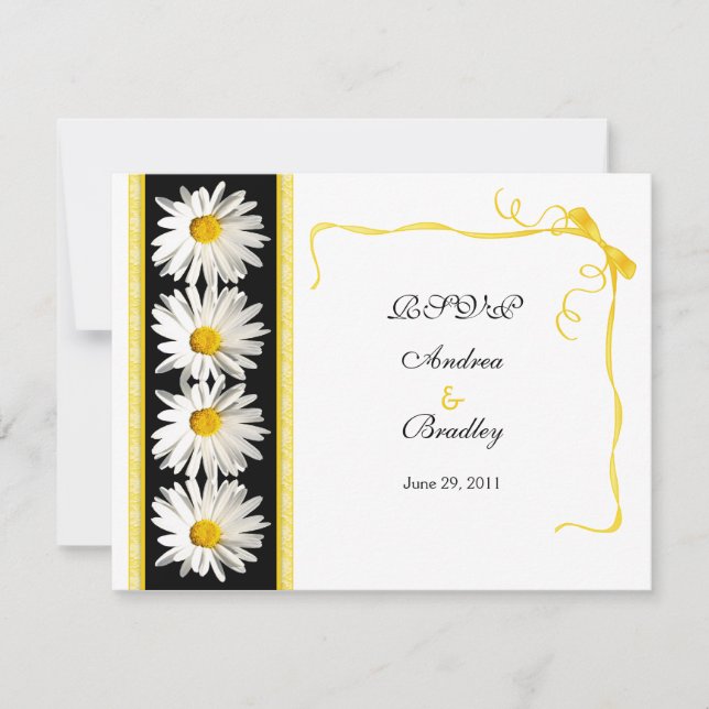 Tarjeta de respuesta de boda Shasta Daisy (Anverso)