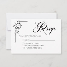 Tarjeta de respuesta de boda simple