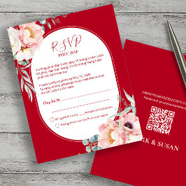 Tarjeta de respuesta de boda Song Hy Peonía vietna