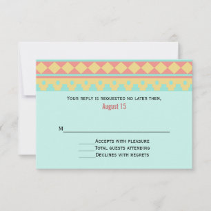 Tarjeta de respuesta de boda Southwestern Tribal S