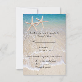 Tarjeta de respuesta de boda Starfish Beach