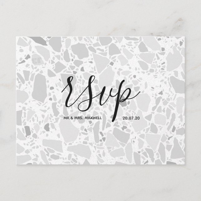 Tarjeta de respuesta de boda | Tarjeta postal con  (Anverso)