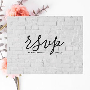 Tarjeta de respuesta de boda   Tarjeta postal de g
