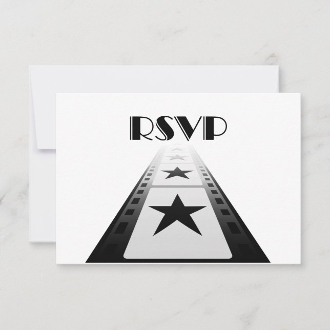 Tarjeta de respuesta de Boda temática de película  (Anverso)
