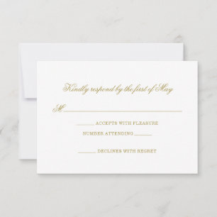Tarjeta de respuesta de Boda tradicional monograma