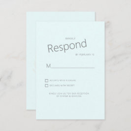 Tarjeta de respuesta de boda Tropical Palm Ice Blu