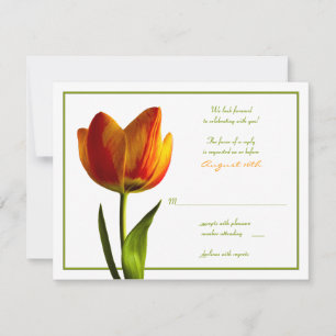 Tarjeta de respuesta de boda Tulipán Naranja