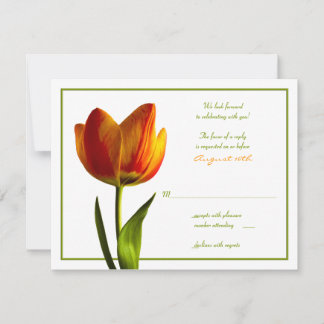 Tarjeta de respuesta de boda Tulipán Naranja