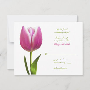 Tarjeta de respuesta de boda Tulipán Rosa