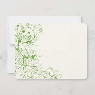 Tarjeta de respuesta de Boda verde Apple Birds & S