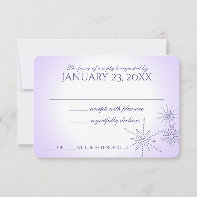 Tarjeta de respuesta de Boda violeta para gemas de (Anverso)