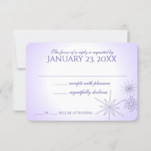 Tarjeta de respuesta de Boda violeta para gemas de