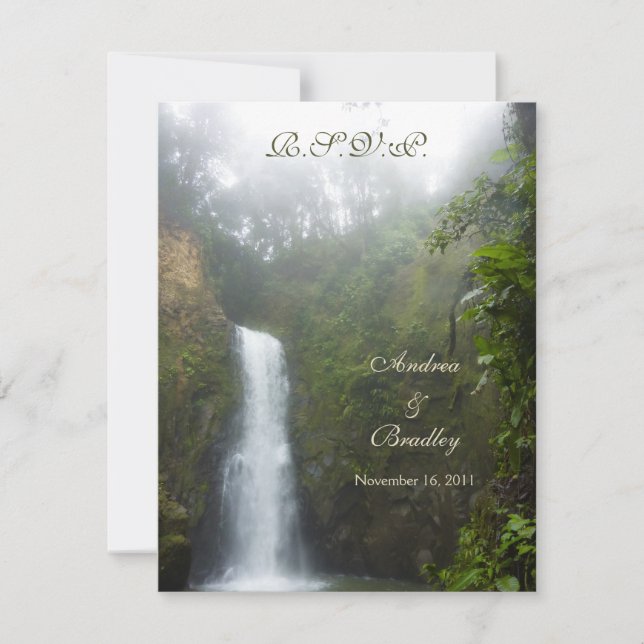 Tarjeta de respuesta de boda Waterfall (Anverso)