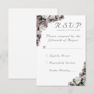 Tarjeta de respuesta de Bodas católicos blancos y