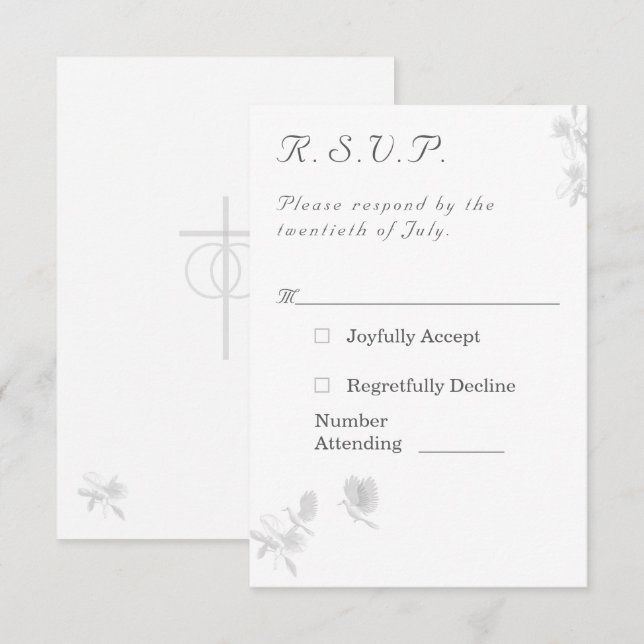 Tarjeta de respuesta de Bodas católicos de Unidad  (Anverso / Reverso)