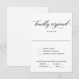 Tarjeta de respuesta de bodas con guión clásico