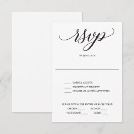 Tarjeta de respuesta de bodas con guión clásico