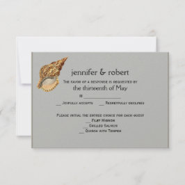 Tarjeta de respuesta de bodas de animales de mar d