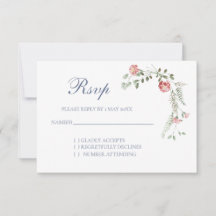 tarjeta de respuesta de bodas de claveles