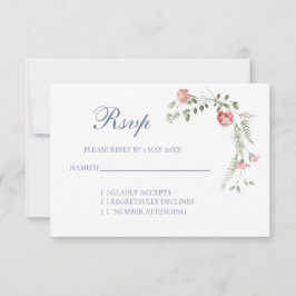 tarjeta de respuesta de bodas de claveles