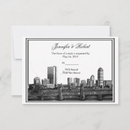 Tarjeta de respuesta de bodas de destino de Boston