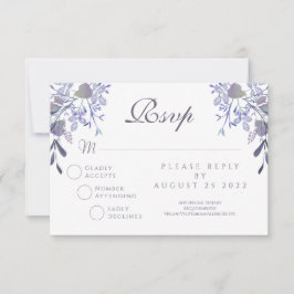 Tarjeta de respuesta de bodas de RSVP floral vinta