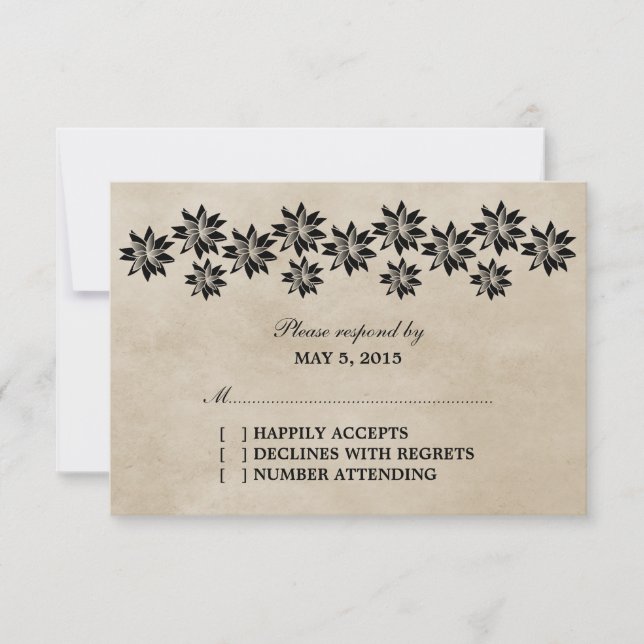 Tarjeta de respuesta de bodas de venado de Ebony F (Anverso)