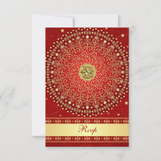 Tarjeta de respuesta de bodas Hindu Ganesh Rollos 