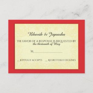 Tarjeta de respuesta de Bodas indios Ganesha