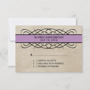 Tarjeta de respuesta de borde Violet Flourish