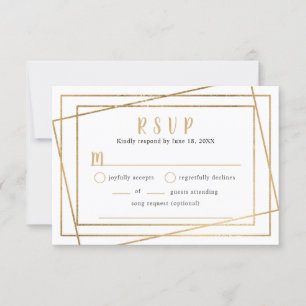 Tarjeta de respuesta de buffet de boda con marco g