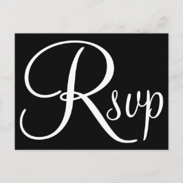 Tarjeta de respuesta de caligrafía en blanco y neg