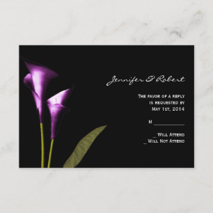 Tarjeta de respuesta de Calla Lily púrpura moderna