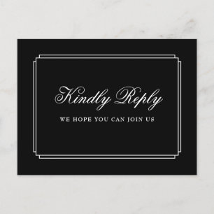 Tarjeta de respuesta de canción deco en blanco y n