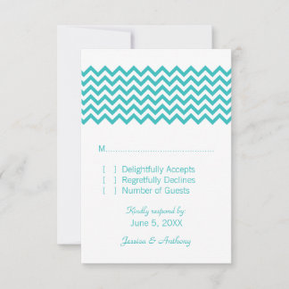 Tarjeta de respuesta de cheurón simple Aqua