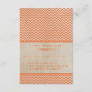 Tarjeta de respuesta de Chevron Moda naranja
