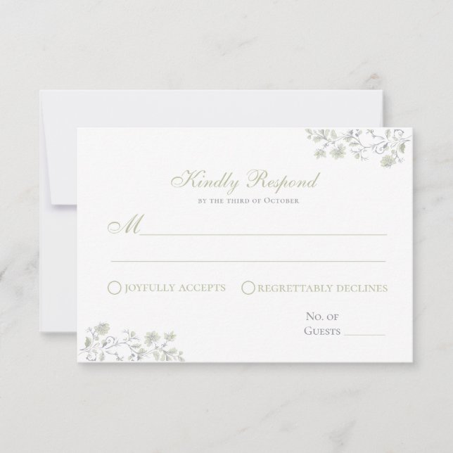 Tarjeta de respuesta de Chinoiserie de primavera f (Anverso)