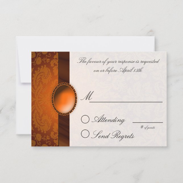 Tarjeta de respuesta de cobre de cinta de Damask (Anverso)