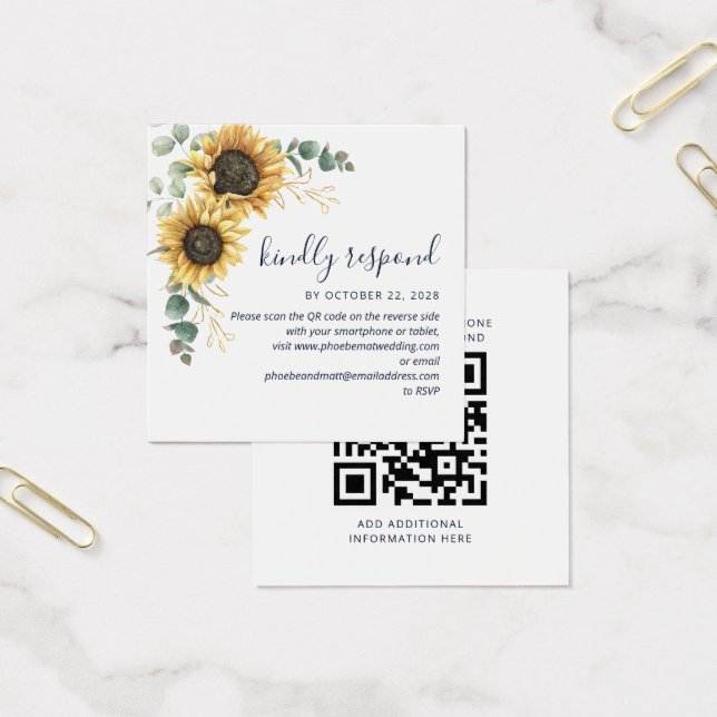 Tarjeta de respuesta de código QR de boda de giras (Oficina)