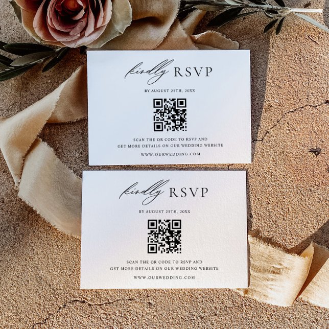 Tarjeta de respuesta de código QR de boda minimali (Subido por el creador)